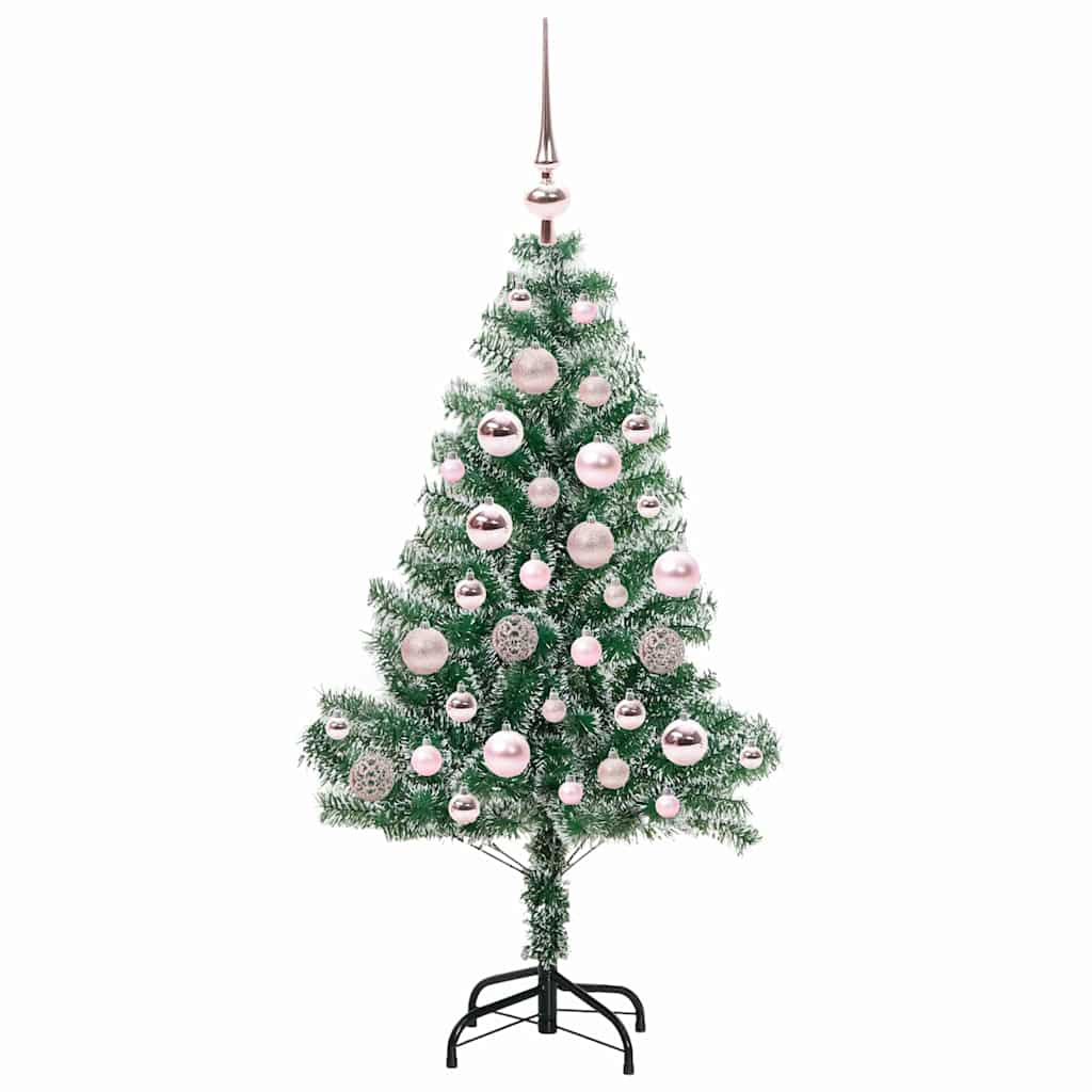Kunstmatige Kerstboom Sneeuw Gevlochten Met Led Licht 120 Cm