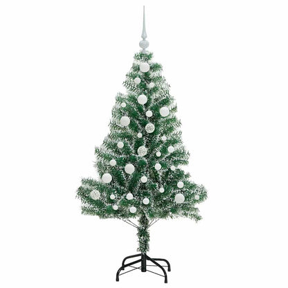 Kunstmatige Kerstboom Sneeuw Gevlochten Met Led Licht 120 cm
