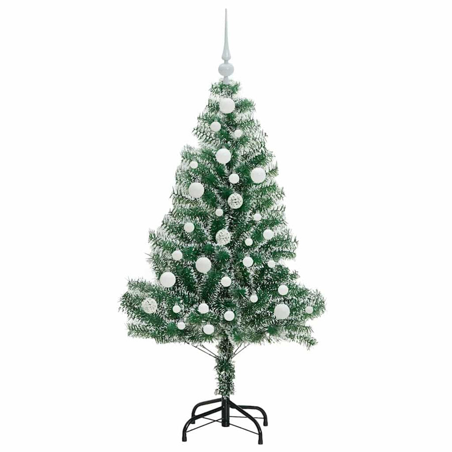 Kunstmatige Kerstboom Sneeuw Gevlochten Met Led Licht 120 cm