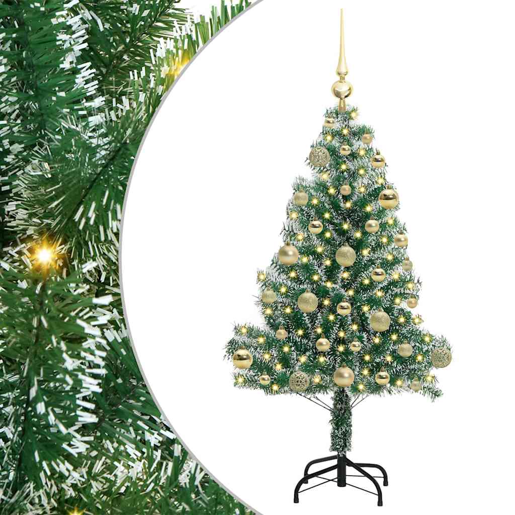Kunstmatige Kerstboom Sneeuw Gevlochten Met Led Licht 120 cm