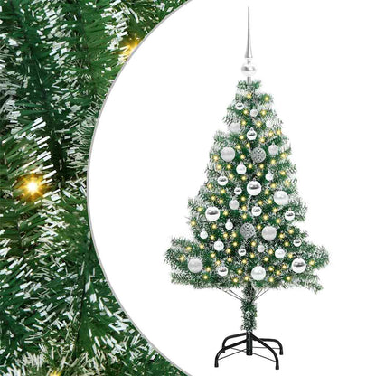 Kunstmatige Kerstboom Sneeuw Gevlochten Met Led Licht 120 Cm