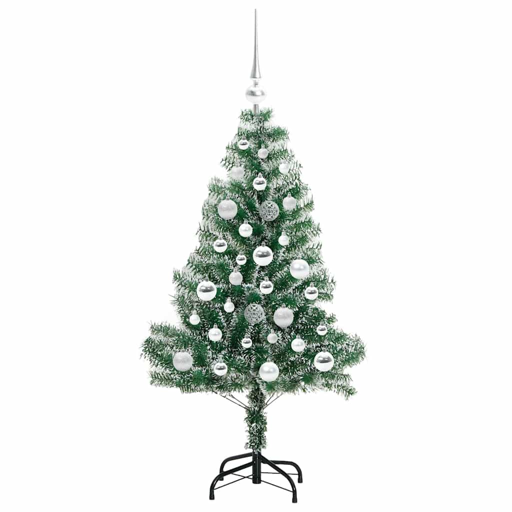 Kunstmatige Kerstboom Sneeuw Gevlochten Met Led Licht 120 Cm