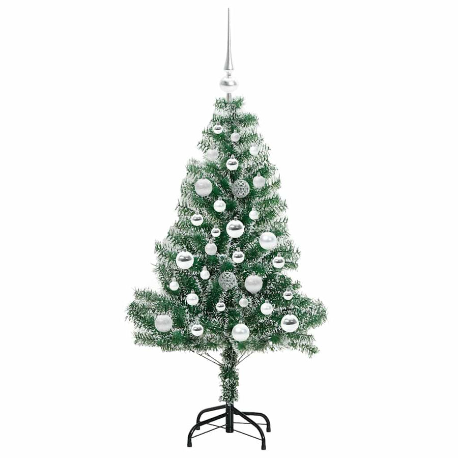 Kunstmatige Kerstboom Sneeuw Gevlochten Met Led Licht 120 Cm