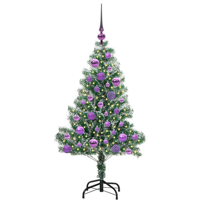 Kunstmatige Kerstboom Sneeuw Gevlochten Met Led Licht 120 cm