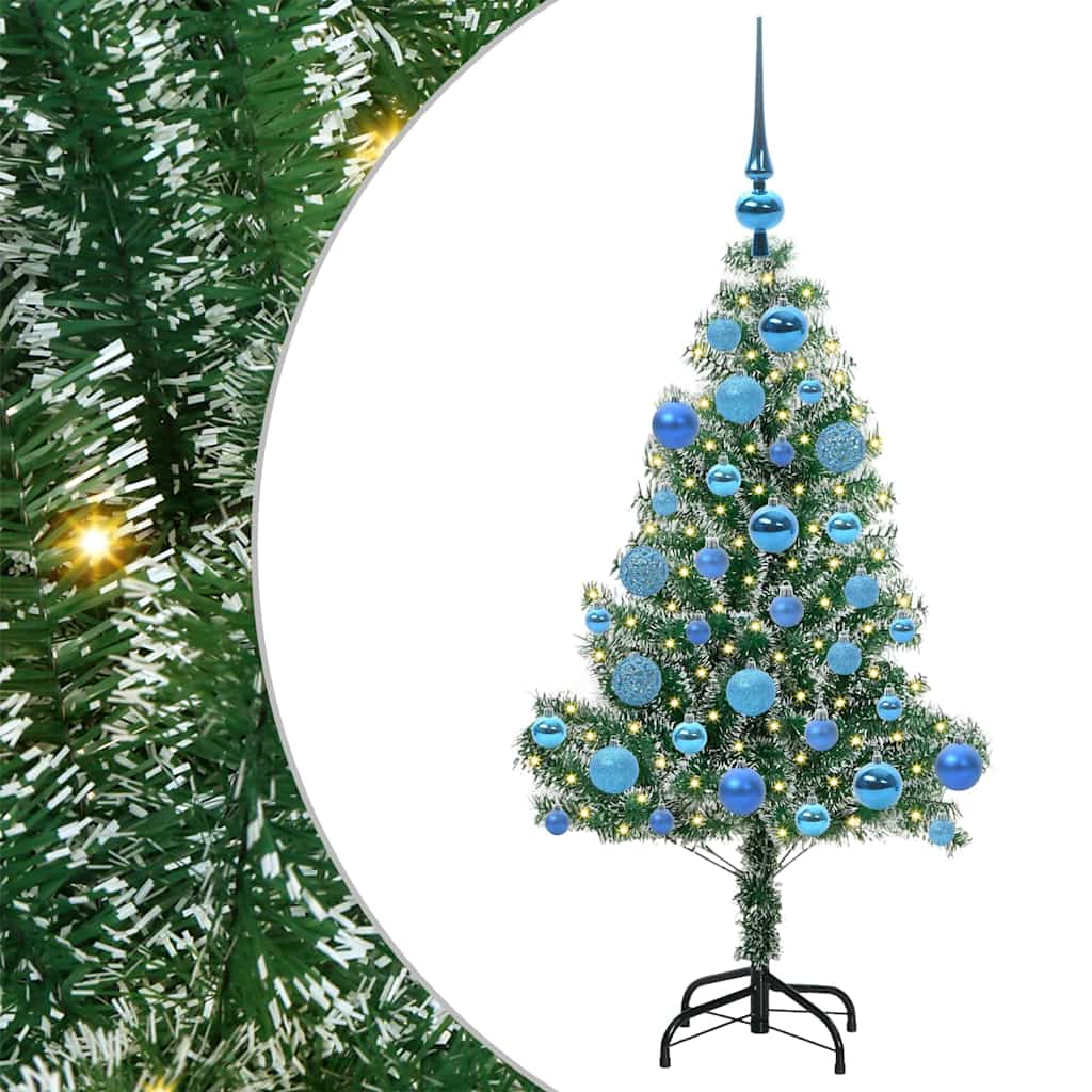 Kunstmatige Kerstboom Sneeuw Gevlochten Met Led Licht 120 cm