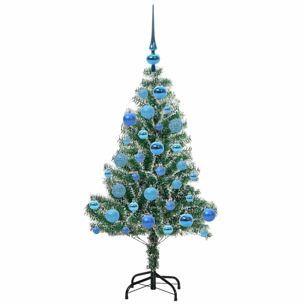 Kunstmatige Kerstboom Sneeuw Gevlochten Met Led Licht 120 cm