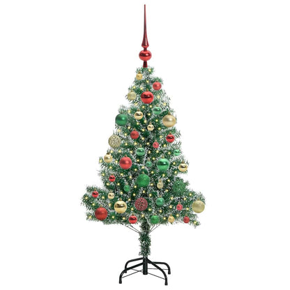 Kunstmatige Kerstboom Sneeuw Gevlochten Met Led Licht 120 cm