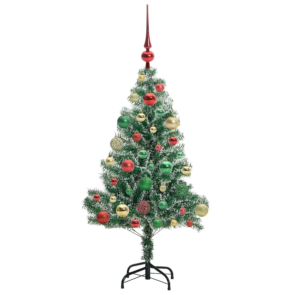 Kunstmatige Kerstboom Sneeuw Gevlochten Met Led Licht 120 cm