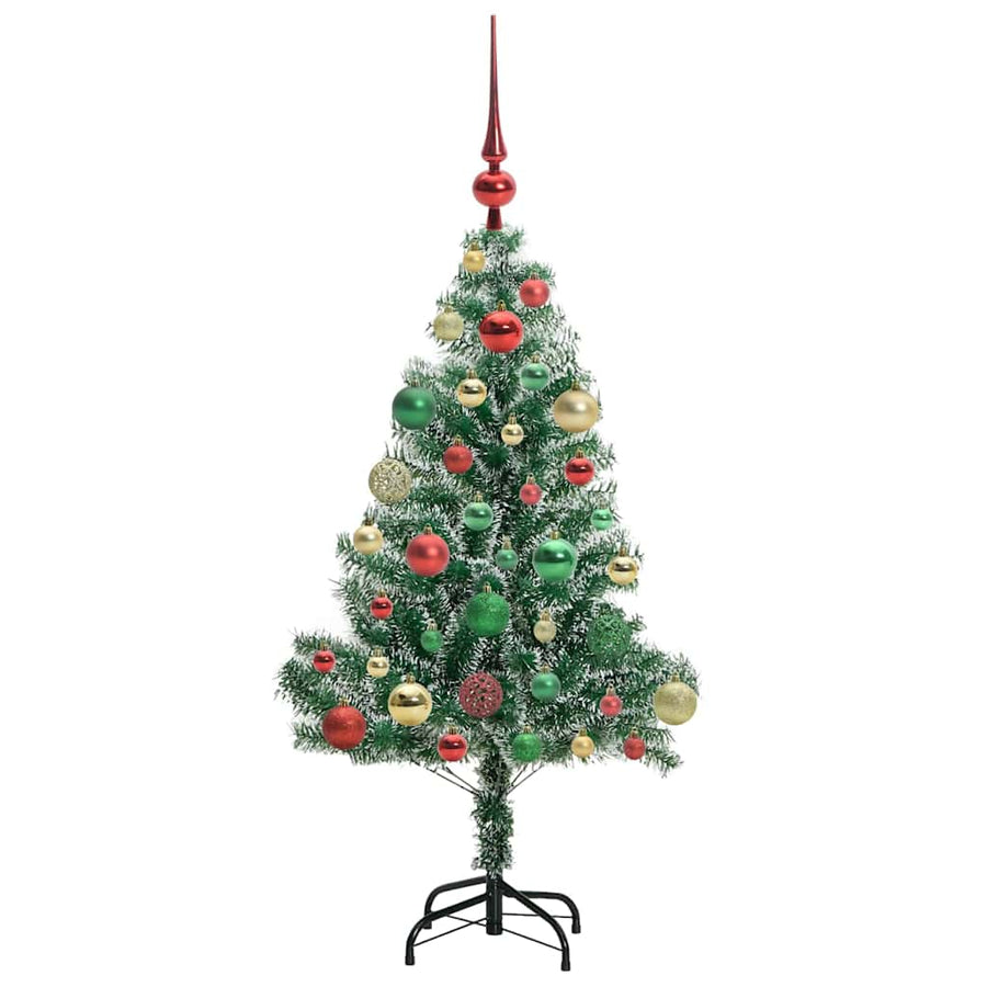 Kunstmatige Kerstboom Sneeuw Gevlochten Met Led Licht 120 cm