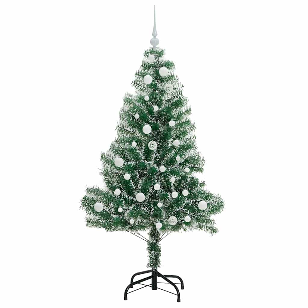 Kunstmatige Kerstboom Sneeuw Gevlochten met LED Licht 150 cm