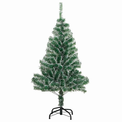 Kunstmatige Kerstboom Sneeuw Gevlochten met LED Licht 150 cm