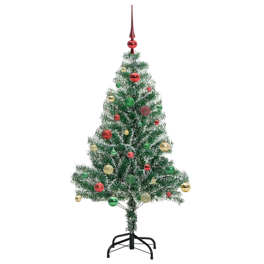 Kunstmatige Kerstboom Sneeuw Gevlochten met LED Licht 150 cm