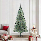Artificial Christmas Tree Snow Braided with LED Lights 210 cm