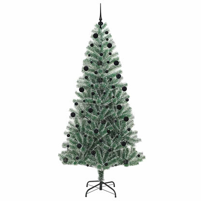 Kunstmatige Kerstboom Sneeuw Gevlochten met LED Licht 210 cm