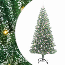 Kunstmatige Kerstboom Sneeuw Gevlochten met LED Licht 210 cm