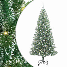 Kunstmatige Kerstboom Sneeuw Gevlochten met LED Licht 210 cm