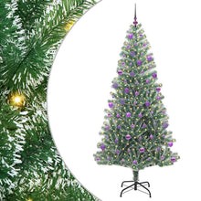 Kunstmatige Kerstboom Sneeuw Gevlochten met LED Licht 210 cm