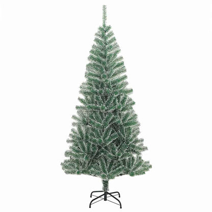 Kunstmatige Kerstboom Sneeuw Gevlochten met LED Licht 210 cm