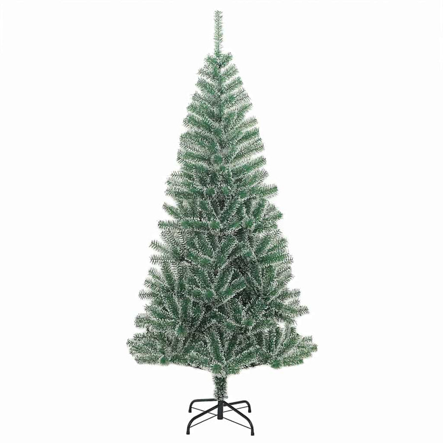Kunstmatige Kerstboom Sneeuw Gevlochten met LED Licht 210 cm