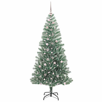 Kunstmatige Kerstboom Sneeuw Gevlochten met LED Licht 240 cm