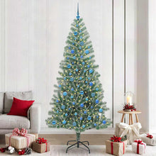 Kunstmatige Kerstboom Sneeuw Gevlochten met LED Licht 240 cm