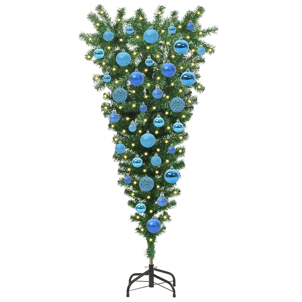 Omgekeerde Kunststof Voorverlichte Kerstboom met Ballenset PVC