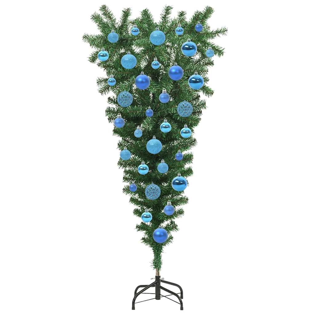 Omgekeerde Kunststof Voorverlichte Kerstboom met Ballenset PVC
