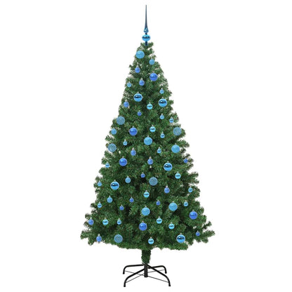 Ondersteboven Kunstkerstboom met Ballenset Groen 180 cm PVC
