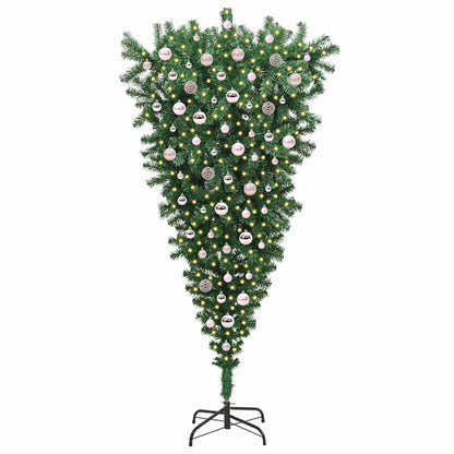 Ophang Kunst Kerstboom Met Ballenset Groen 210 Cm Pvc 210 x 110 cm