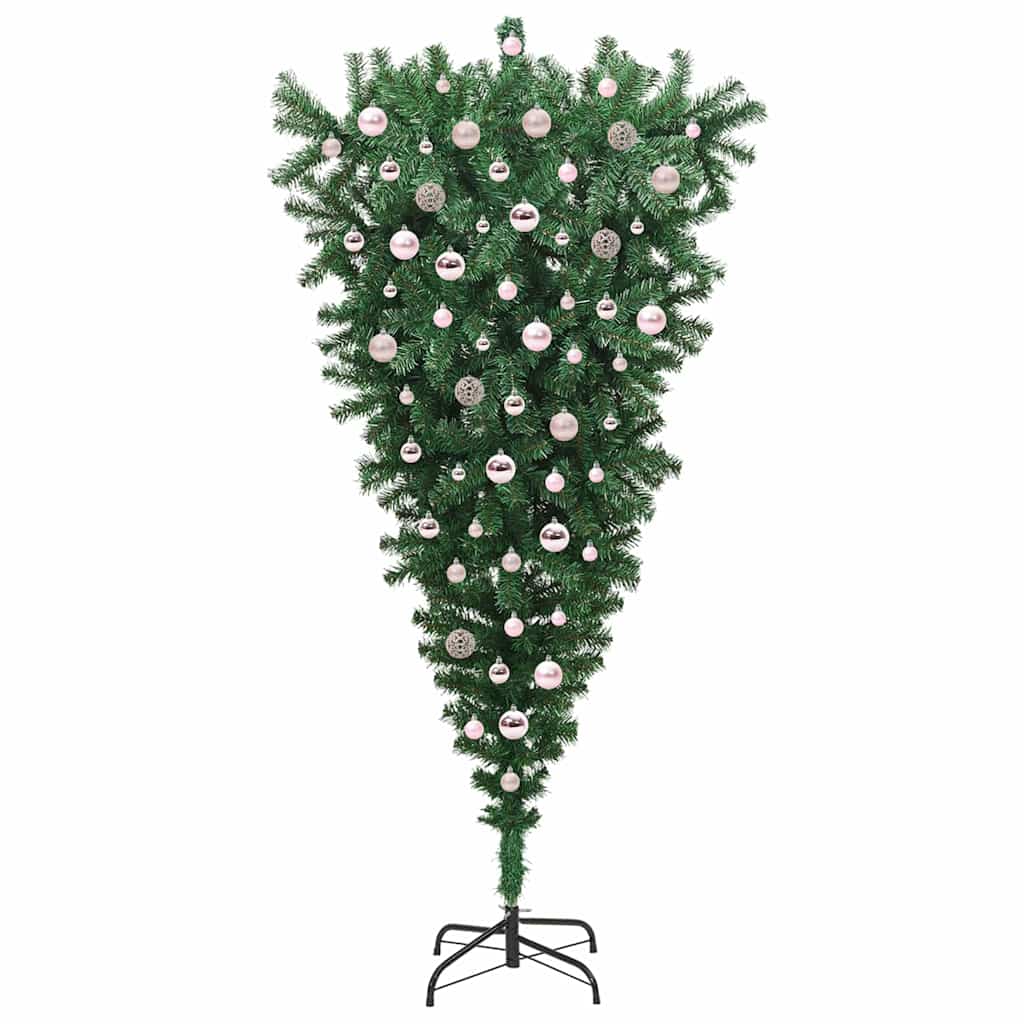 Ophang Kunst Kerstboom Met Ballenset Groen 210 Cm Pvc 210 x 110 cm