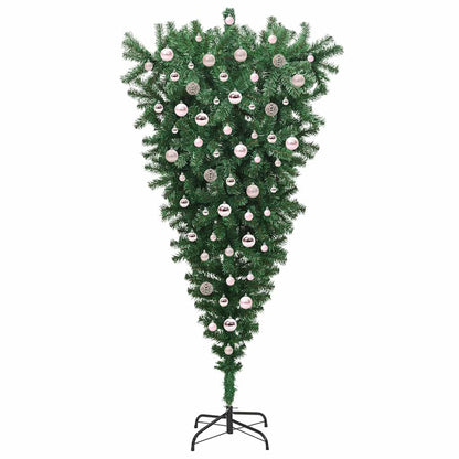 Ophang Kunst Kerstboom Met Ballenset Groen 210 Cm Pvc 210 x 110 cm