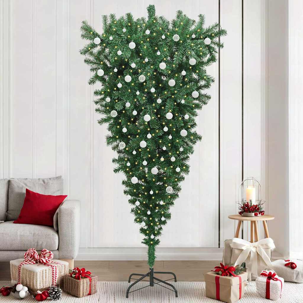 Omgekeerde Kunstkerstboom Met Ballenset Groen 240 Cm Pvc