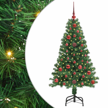 Kunstkerstboom Groen 120 cm PVC en Staal en Kunststof