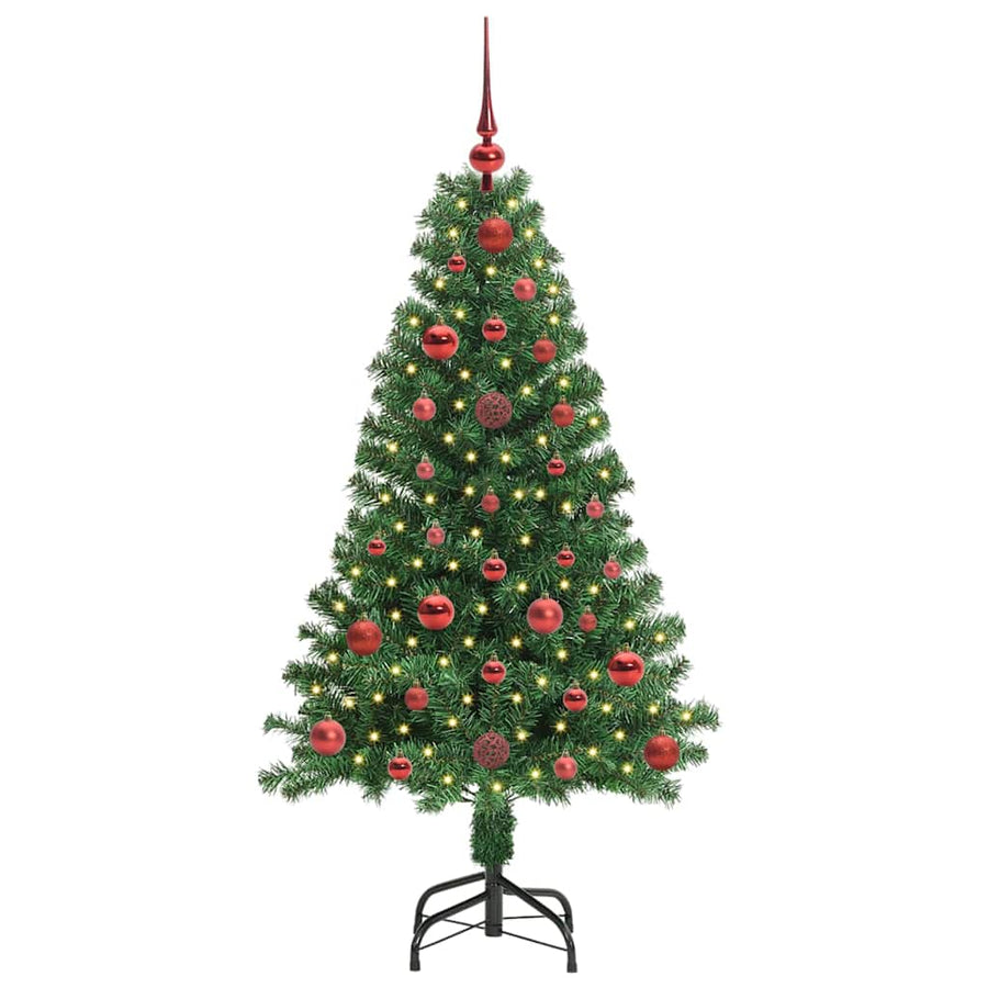 Kunstkerstboom Groen 120 cm PVC en Staal en Kunststof