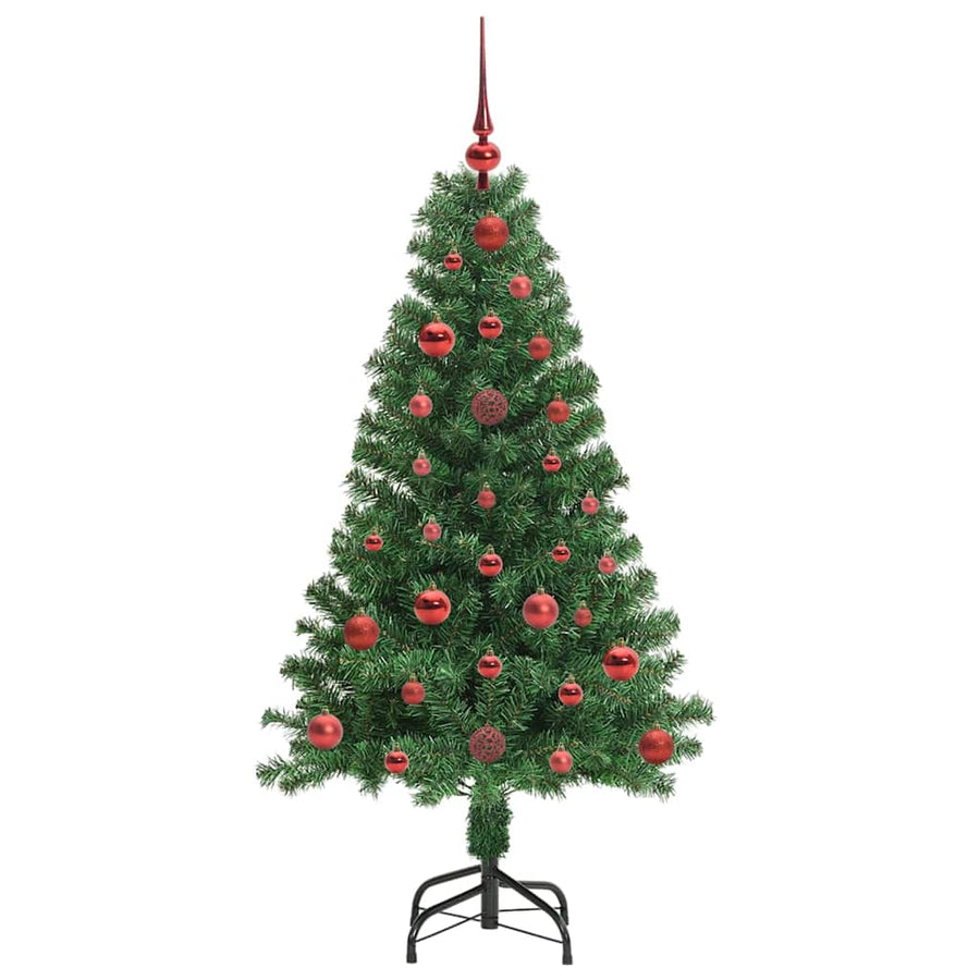 Kunstkerstboom Groen 120 cm PVC en Staal en Kunststof