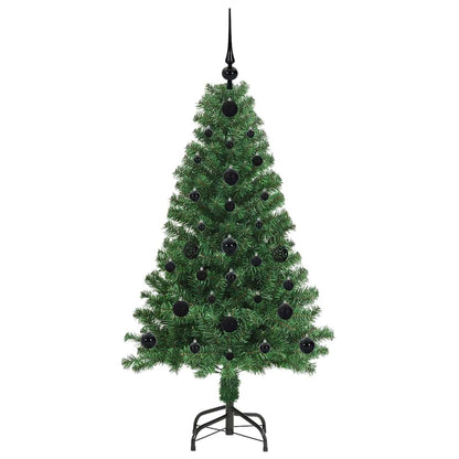Kunstkerstboom Groen 120 cm PVC en Staal en Kunststof
