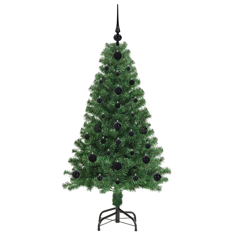 Kunstkerstboom Groen 120 cm PVC en Staal en Kunststof