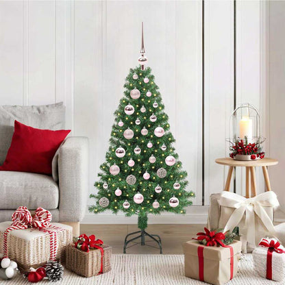 Kunstkerstboom Groen 120 cm PVC en Staal en Kunststof