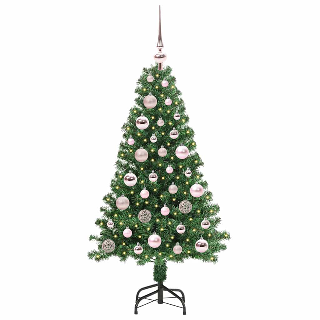 Kunstkerstboom Groen 120 cm PVC en Staal en Kunststof