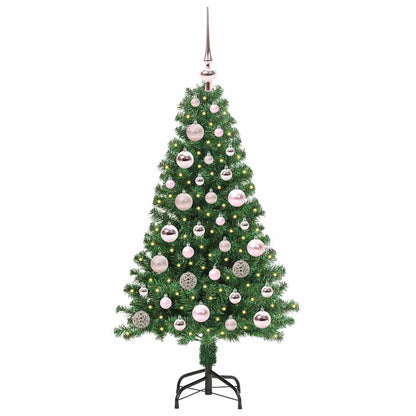 Kunstkerstboom Groen 120 cm PVC en Staal en Kunststof