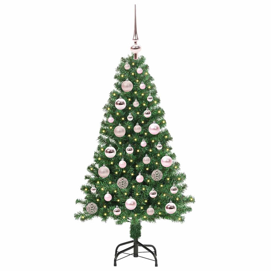 Kunstkerstboom Groen 120 cm PVC en Staal en Kunststof