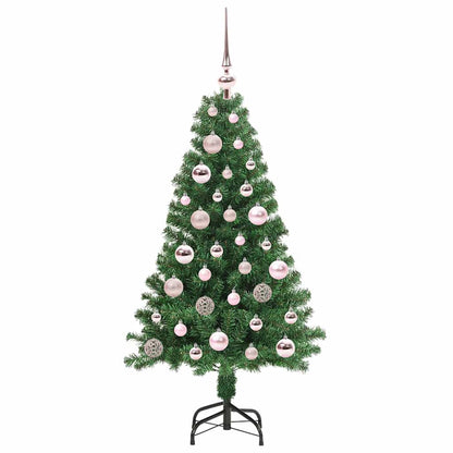 Kunstkerstboom Groen 120 cm PVC en Staal en Kunststof