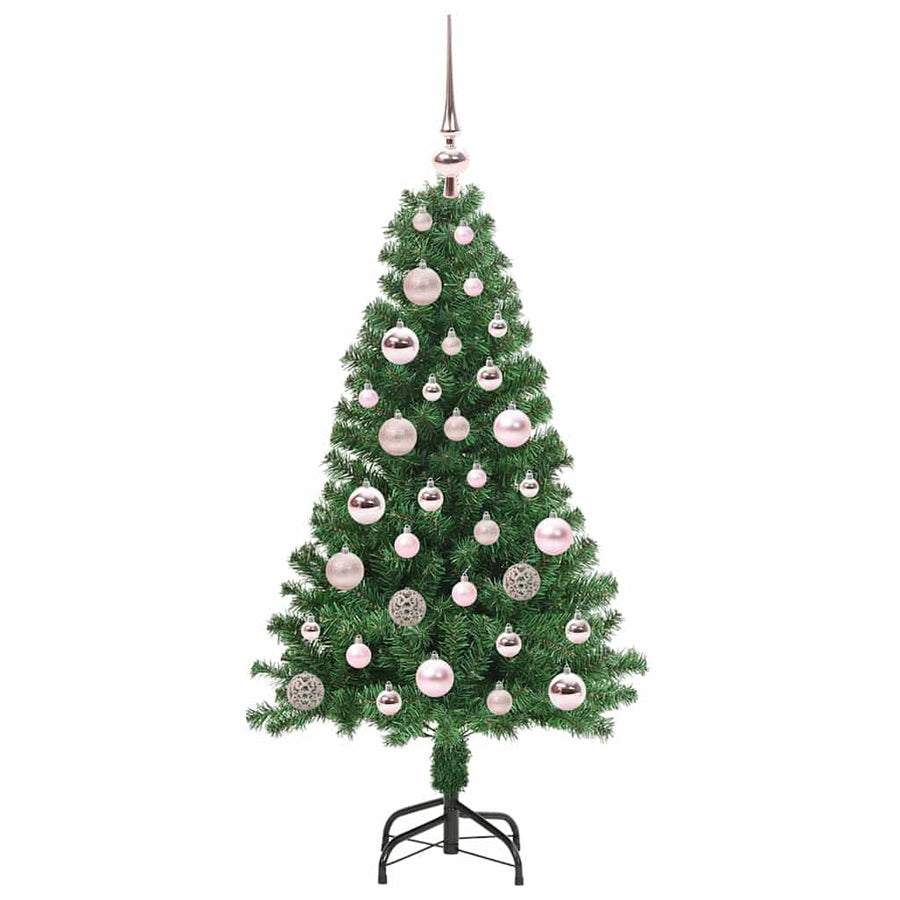 Kunstkerstboom Groen 120 cm PVC en Staal en Kunststof