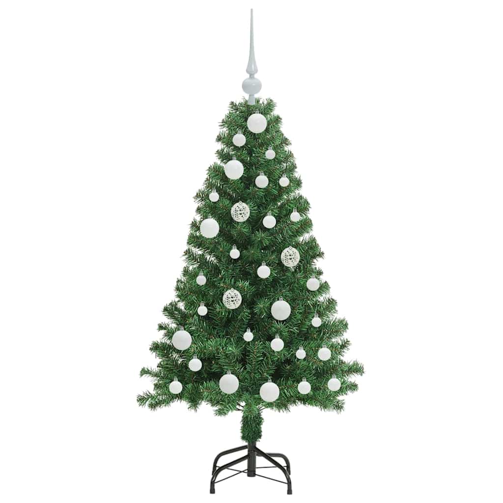 Kunstkerstboom Groen 120 cm PVC en Staal en Kunststof