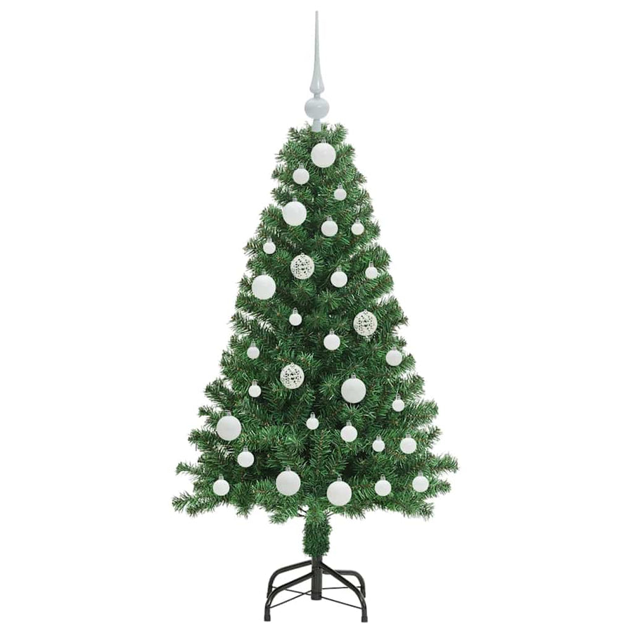 Kunstkerstboom Groen 120 cm PVC en Staal en Kunststof