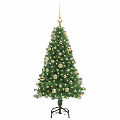 Kunstkerstboom Groen 120 cm PVC en Staal en Kunststof