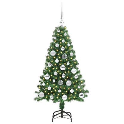 Kunstkerstboom Groen 120 cm PVC en Staal en Kunststof