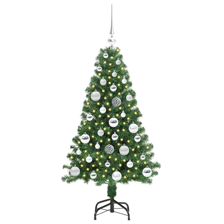 Kunstkerstboom Groen 120 cm PVC en Staal en Kunststof