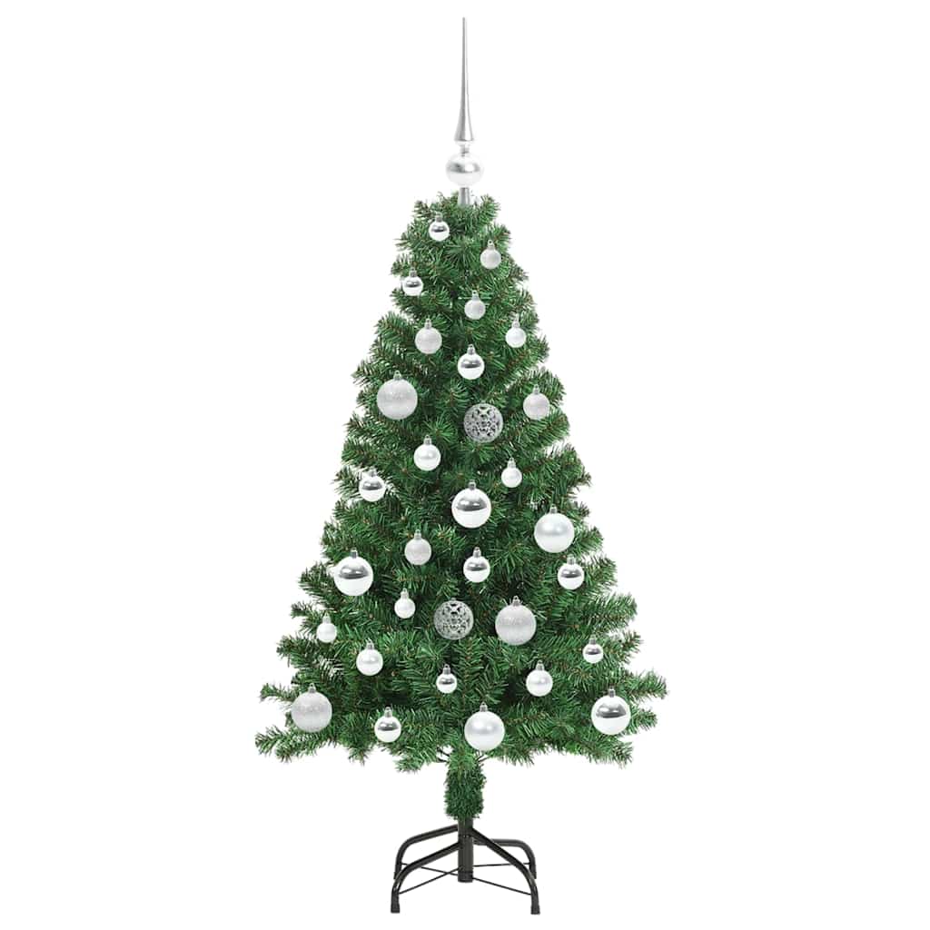 Kunstkerstboom Groen 120 cm PVC en Staal en Kunststof