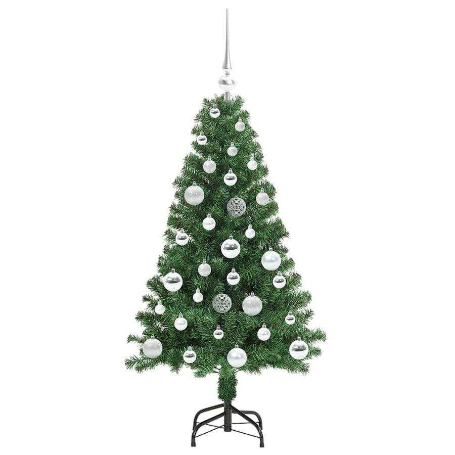 Kunstkerstboom Groen 120 cm PVC en Staal en Kunststof